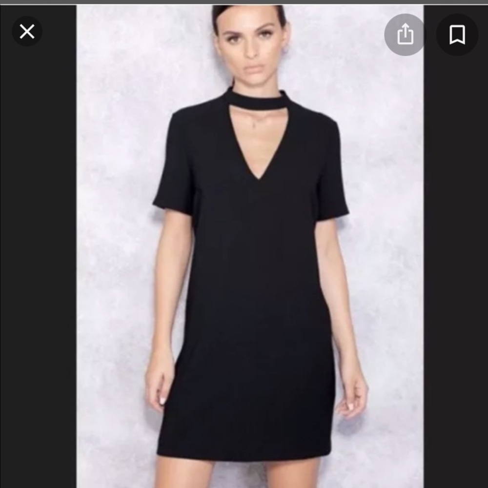 ZARA black choker neck sheath dress!